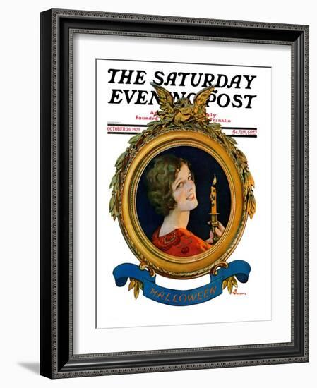 "Reflections of Halloween," Saturday Evening Post Cover, October 26, 1929-Elbert Mcgran Jackson-Framed Giclee Print