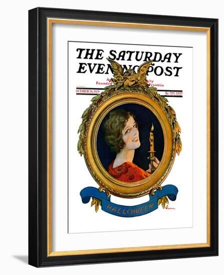 "Reflections of Halloween," Saturday Evening Post Cover, October 26, 1929-Elbert Mcgran Jackson-Framed Giclee Print