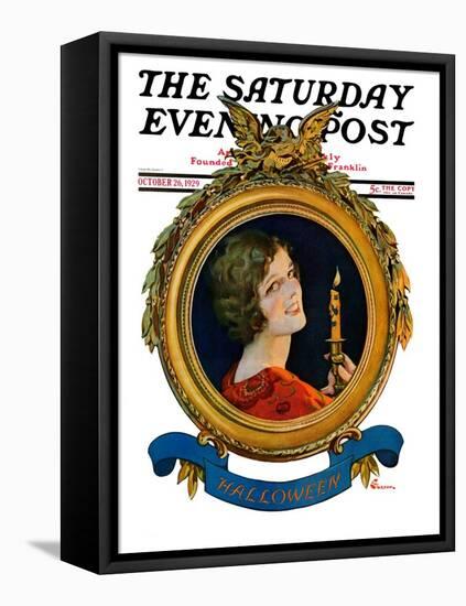 "Reflections of Halloween," Saturday Evening Post Cover, October 26, 1929-Elbert Mcgran Jackson-Framed Premier Image Canvas