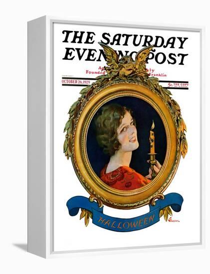 "Reflections of Halloween," Saturday Evening Post Cover, October 26, 1929-Elbert Mcgran Jackson-Framed Premier Image Canvas