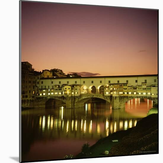 Reflections of the Ponte Vecchio Dating from 1345, Tuscany, Italy-Christopher Rennie-Mounted Photographic Print