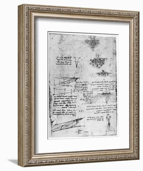 Reflections of the Sun on Water, Late 15th or Early 16th Century-Leonardo da Vinci-Framed Giclee Print