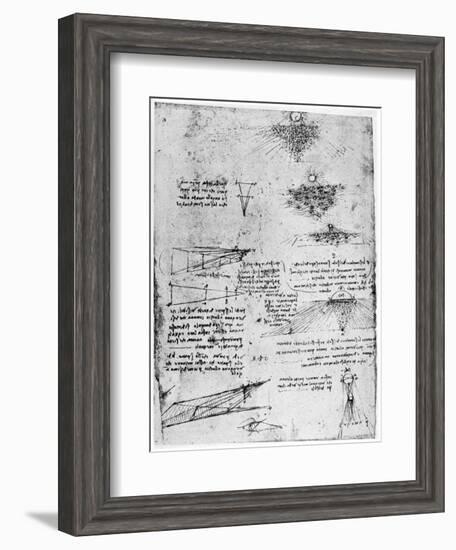 Reflections of the Sun on Water, Late 15th or Early 16th Century-Leonardo da Vinci-Framed Giclee Print