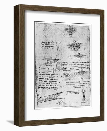 Reflections of the Sun on Water, Late 15th or Early 16th Century-Leonardo da Vinci-Framed Giclee Print