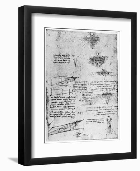 Reflections of the Sun on Water, Late 15th or Early 16th Century-Leonardo da Vinci-Framed Giclee Print