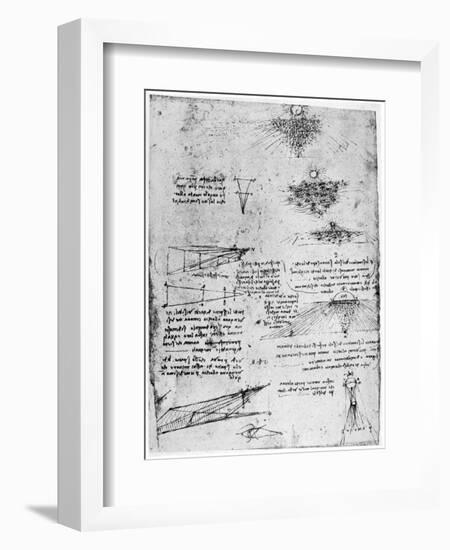 Reflections of the Sun on Water, Late 15th or Early 16th Century-Leonardo da Vinci-Framed Giclee Print