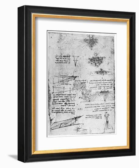 Reflections of the Sun on Water, Late 15th or Early 16th Century-Leonardo da Vinci-Framed Giclee Print