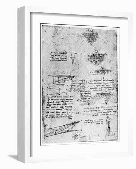 Reflections of the Sun on Water, Late 15th or Early 16th Century-Leonardo da Vinci-Framed Giclee Print