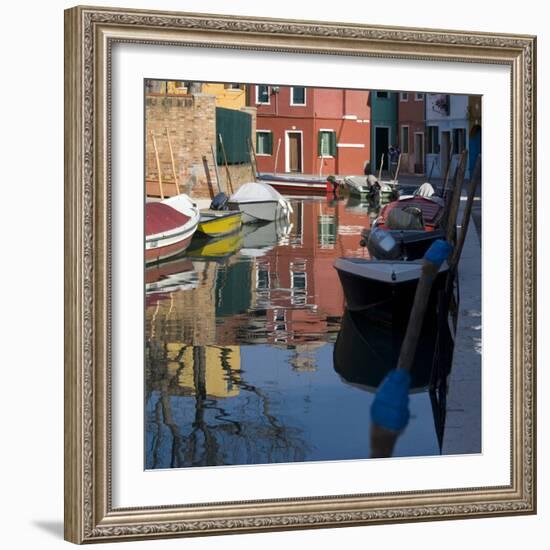 Reflections on Canal in Venice-Mike Burton-Framed Photographic Print