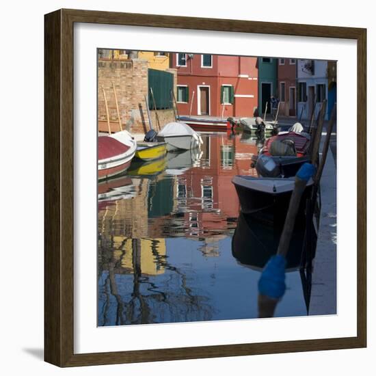 Reflections on Canal in Venice-Mike Burton-Framed Photographic Print