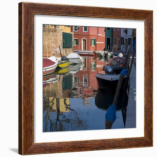 Reflections on Canal in Venice-Mike Burton-Framed Photographic Print