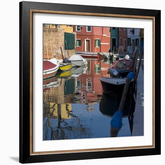 Reflections on Canal in Venice-Mike Burton-Framed Photographic Print