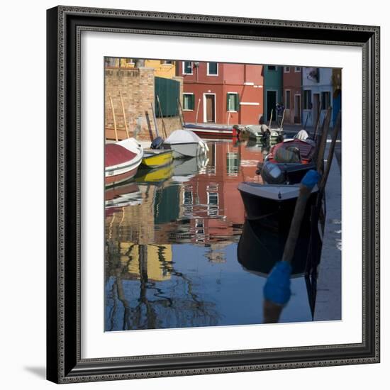 Reflections on Canal in Venice-Mike Burton-Framed Photographic Print