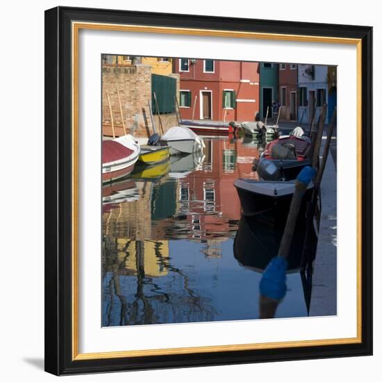 Reflections on Canal in Venice-Mike Burton-Framed Photographic Print