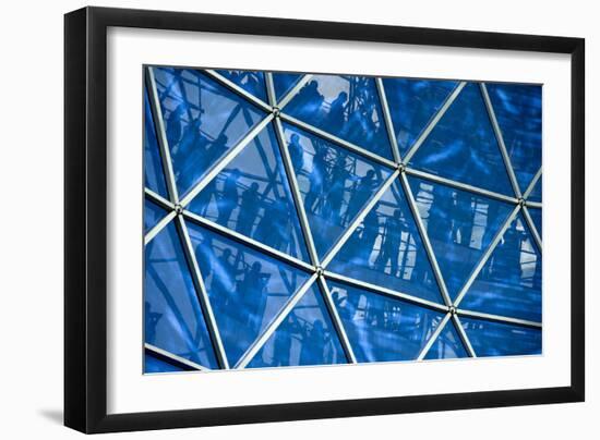 Reflections on the Dome of Victoria Square Shopping Centre, Belfast, Northern Ireland, UK-David Barbour-Framed Photo