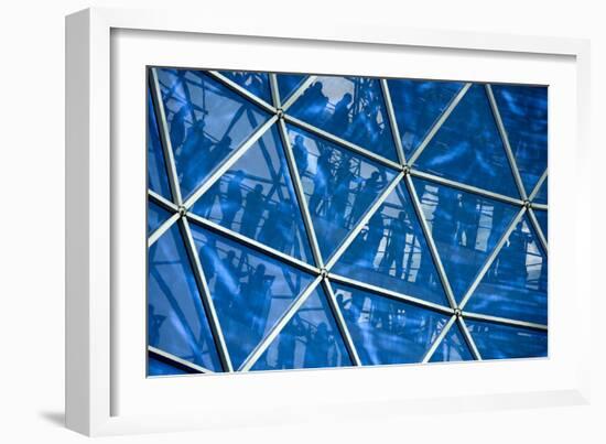 Reflections on the Dome of Victoria Square Shopping Centre, Belfast, Northern Ireland, UK-David Barbour-Framed Photo