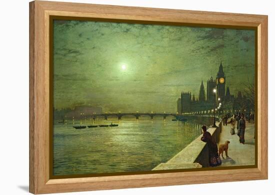 Reflections on the Thames, Westminster, 1880-John Atkinson Grimshaw-Framed Premier Image Canvas