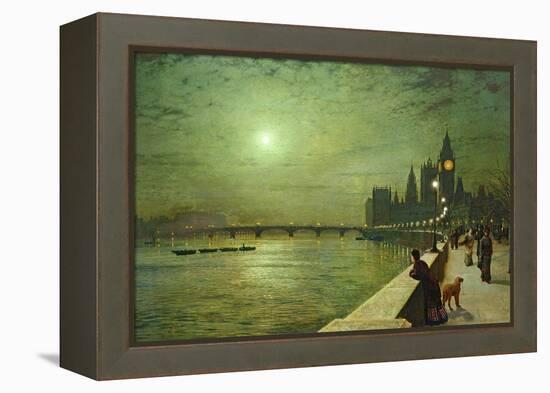 Reflections on the Thames, Westminster, 1880-John Atkinson Grimshaw-Framed Premier Image Canvas