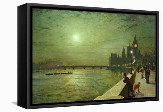 Reflections on the Thames, Westminster, 1880-John Atkinson Grimshaw-Framed Premier Image Canvas