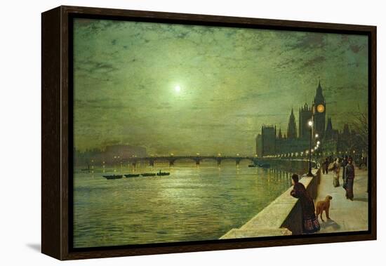 Reflections on the Thames, Westminster, 1880-John Atkinson Grimshaw-Framed Premier Image Canvas