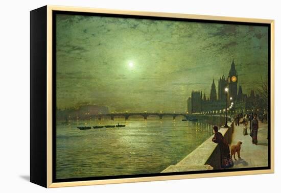 Reflections on the Thames, Westminster, 1880-John Atkinson Grimshaw-Framed Premier Image Canvas