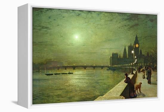 Reflections on the Thames, Westminster, 1880-John Atkinson Grimshaw-Framed Premier Image Canvas