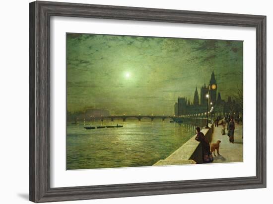 Reflections on the Thames, Westminster, 1880-John Atkinson Grimshaw-Framed Giclee Print