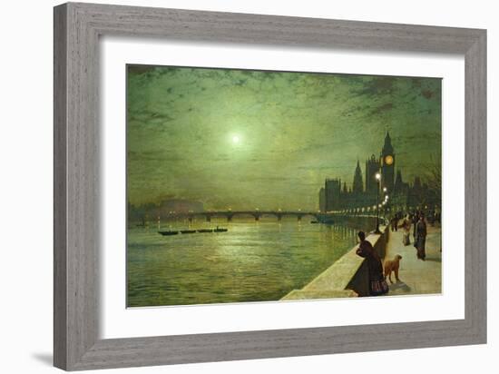 Reflections on the Thames, Westminster, 1880-John Atkinson Grimshaw-Framed Giclee Print