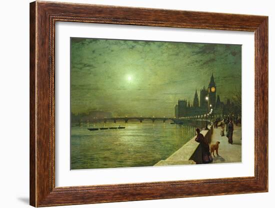 Reflections on the Thames, Westminster, 1880-John Atkinson Grimshaw-Framed Giclee Print