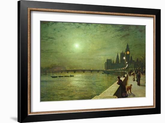 Reflections on the Thames, Westminster, 1880-John Atkinson Grimshaw-Framed Giclee Print