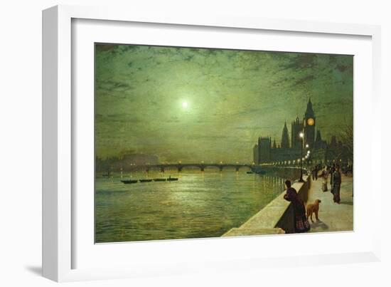 Reflections on the Thames, Westminster, 1880-John Atkinson Grimshaw-Framed Giclee Print