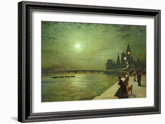 Reflections on the Thames, Westminster, 1880-John Atkinson Grimshaw-Framed Giclee Print