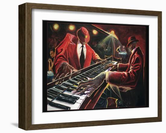 Reflections - Piano Player-Steven Johnson-Framed Art Print