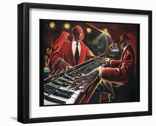 Reflections - Piano Player-Steven Johnson-Framed Art Print