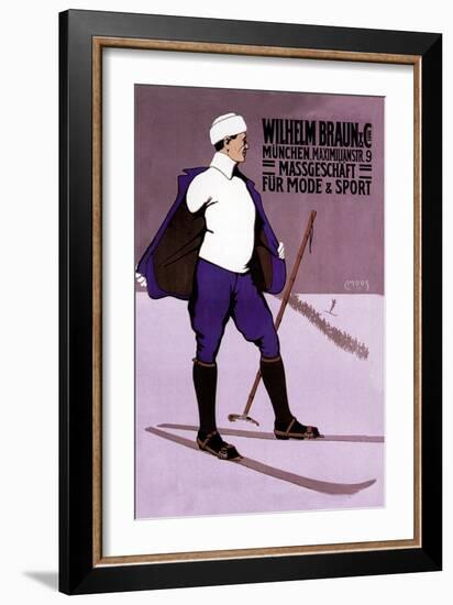 Reflective Skier in Turtleneck-null-Framed Art Print