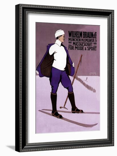 Reflective Skier in Turtleneck-null-Framed Art Print