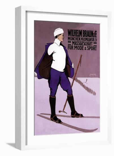 Reflective Skier in Turtleneck-null-Framed Art Print