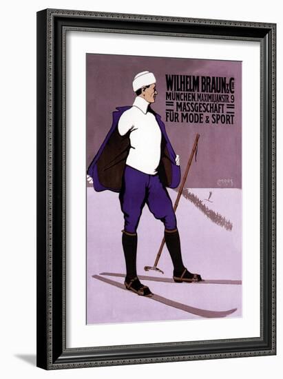 Reflective Skier in Turtleneck-null-Framed Art Print