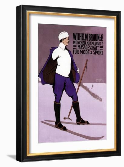 Reflective Skier in Turtleneck-null-Framed Art Print