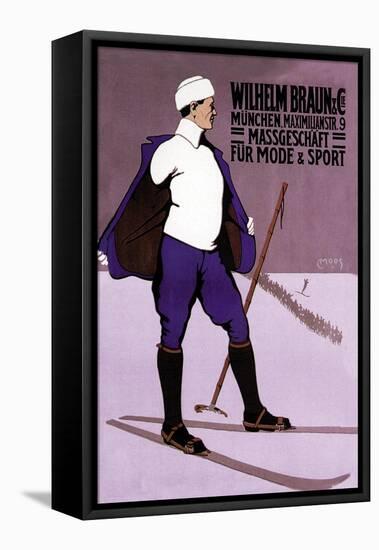 Reflective Skier in Turtleneck-null-Framed Stretched Canvas