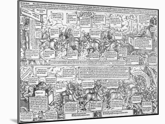 Reformatorical Pamphlet - the Divine and Infernal Carriage of Andreas Karlstadt, C.1519-1600-Lucas Cranach the Elder-Mounted Giclee Print