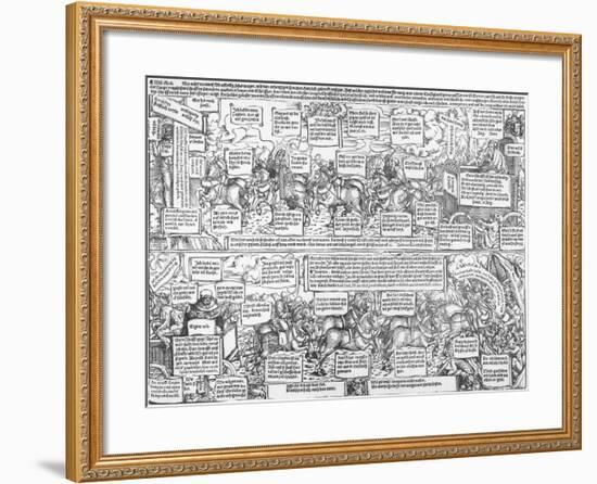 Reformatorical Pamphlet - the Divine and Infernal Carriage of Andreas Karlstadt, C.1519-1600-Lucas Cranach the Elder-Framed Giclee Print