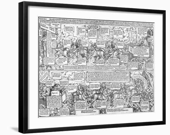 Reformatorical Pamphlet - the Divine and Infernal Carriage of Andreas Karlstadt, C.1519-1600-Lucas Cranach the Elder-Framed Giclee Print