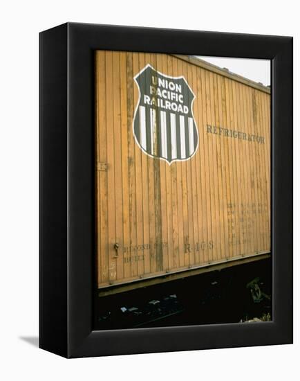 Refrigerator Box Car Showing the Logo of the Union Pacific Railroad-null-Framed Premier Image Canvas