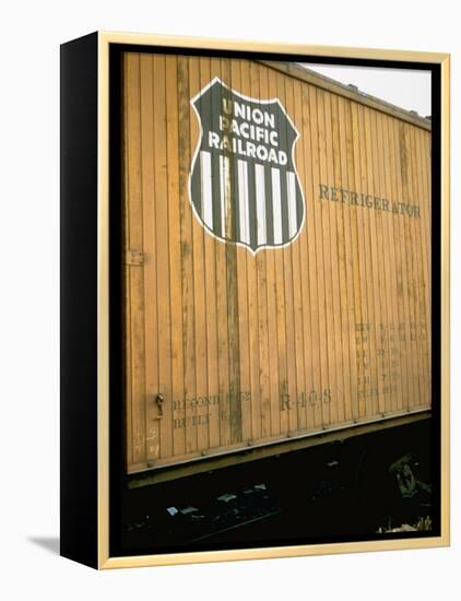 Refrigerator Box Car Showing the Logo of the Union Pacific Railroad-null-Framed Premier Image Canvas