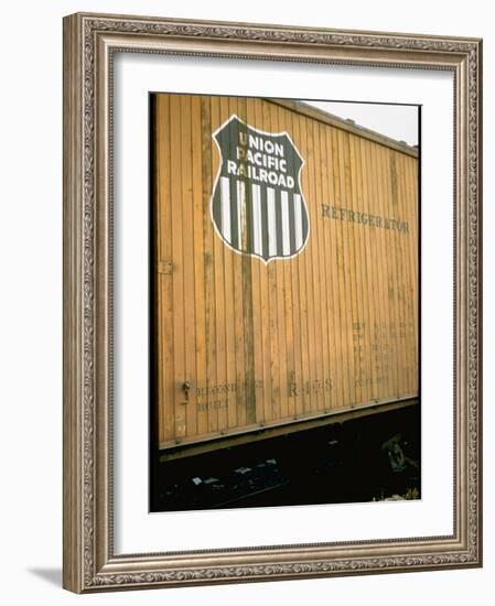 Refrigerator Box Car Showing the Logo of the Union Pacific Railroad-null-Framed Photographic Print