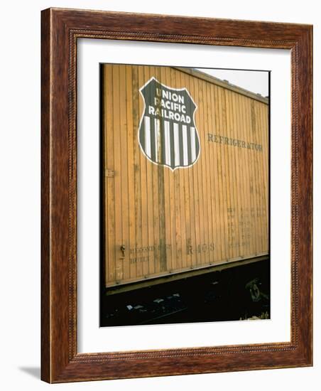 Refrigerator Box Car Showing the Logo of the Union Pacific Railroad-null-Framed Photographic Print