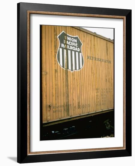 Refrigerator Box Car Showing the Logo of the Union Pacific Railroad-null-Framed Photographic Print