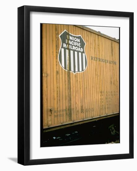 Refrigerator Box Car Showing the Logo of the Union Pacific Railroad-null-Framed Photographic Print