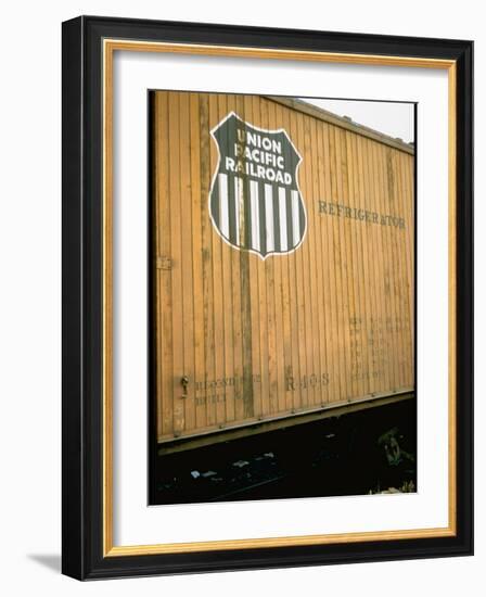 Refrigerator Box Car Showing the Logo of the Union Pacific Railroad-null-Framed Photographic Print